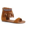 Tribal Fringe Native Flat Sandal With Embroidered Details 2 Tribal Fringe Native Flat Sandal With Embroidered Details -Be Wicked 015 HENA TAN