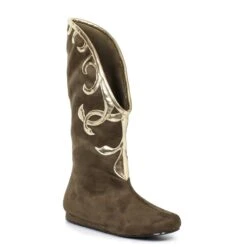 Flat Microfiber Boot With Gold Trim -Be Wicked 103 ALBA OLIV 51a96d91 b626 4e8f b921 5419141db6f6