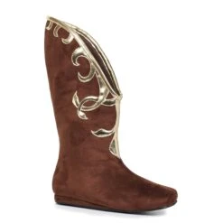 Flat Microfiber Boot With Gold Trim -Be Wicked 103 Alba brwn 250389d3 fba3 43ee 8c67 80ccc67e5dbf