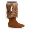 Faux Suede Boot With Faux Fur Cuff 1 Faux Suede Boot With Faux Fur Cuff -Be Wicked 103 JASMIN TAN