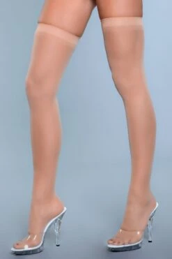 Be Wicked Best Behavior Thigh Highs Nude