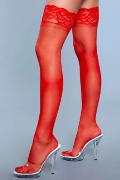 Be Wicked Lace Over It Thigh Highs Red