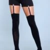 Be Wicked Hanging On Clip Garter Thigh Highs -Be Wicked 1928 BLK front web 974917
