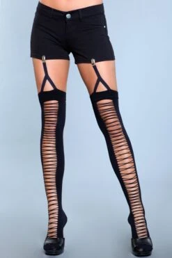 Be Wicked Illusion Clip Garter Thigh Highs
