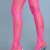 Be Wicked Nylon Fishnet Thigh Highs Neon Pink 2 Be Wicked Nylon Fishnet Thigh Highs Neon Pink -Be Wicked 1931 NEONP side web 901979