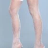 Be Wicked Nylon Fishnet Thigh Highs White 1 Be Wicked Nylon Fishnet Thigh Highs White -Be Wicked 1931 WHT side web 270111