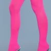 Be Wicked Opaque Nylon Thigh Highs Neon Pink