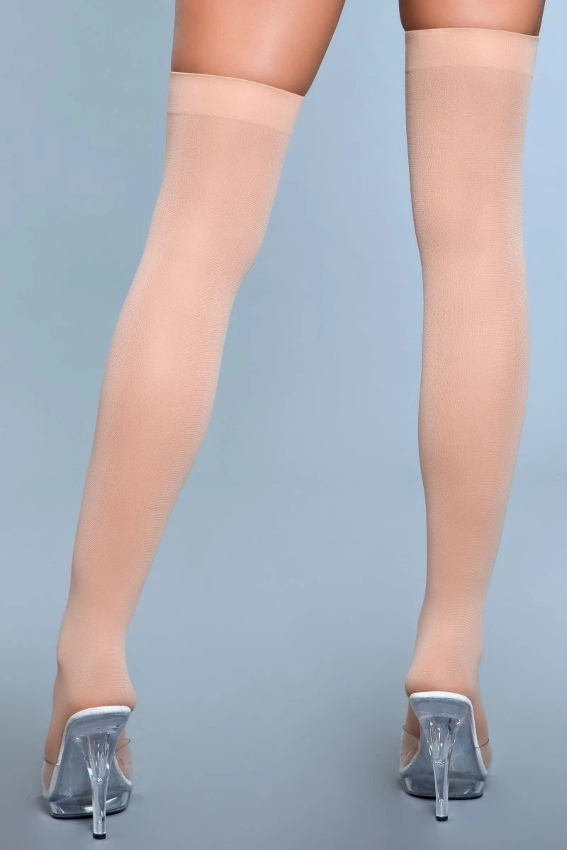 Be Wicked Opaque Nylon Thigh Highs Nude 5 Be Wicked Opaque Nylon Thigh Highs Nude - Image 3