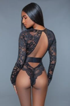 Be Wicked Ramona Black Lace Long Sleeve Bodysuit -Be Wicked 2013 back web 868991