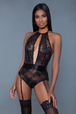 Be Wicked Ophelia Black Lace Bodysuit