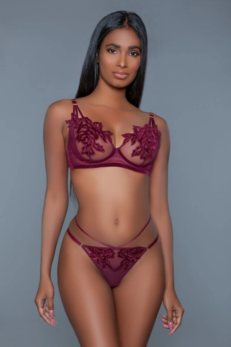 Be Wicked Evangeline Burgundy Lingerie Set 3 Be Wicked Evangeline Burgundy Lingerie Set