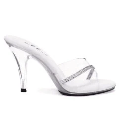 Clear Mule With Rhinestones