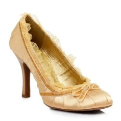 Satin Pump With Velvet Bow 11 Satin Pump With Velvet Bow -Be Wicked 406 DOLL GLD