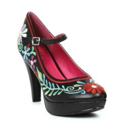 Flower Embroidery Toe Pump
