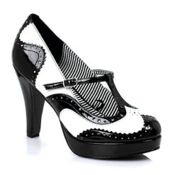 High Heel Oxford Toe Pump With Strap