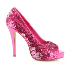 Open Toe Glitter Pump 11 Open Toe Glitter Pump -Be Wicked 415 FLAMINGO PNK