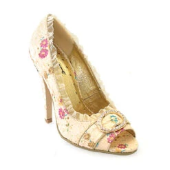 4.5 Decorative Fabric Peep-Toe W/Rhinestones 9 4.5 Decorative Fabric Peep-Toe W/Rhinestones -Be Wicked 418 TORI IVRY