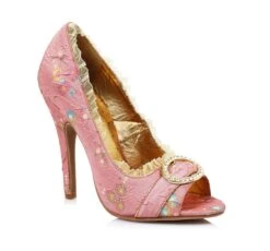 4.5 Decorative Fabric Peep-Toe W/Rhinestones 11 4.5 Decorative Fabric Peep-Toe W/Rhinestones -Be Wicked 418 Tori pnk