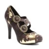 Steampunk High Heel Pump 1 Steampunk High Heel Pump -Be Wicked 420 STEEL BRWN