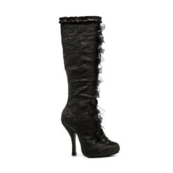 Satin Knee Boots With Concealed Platform