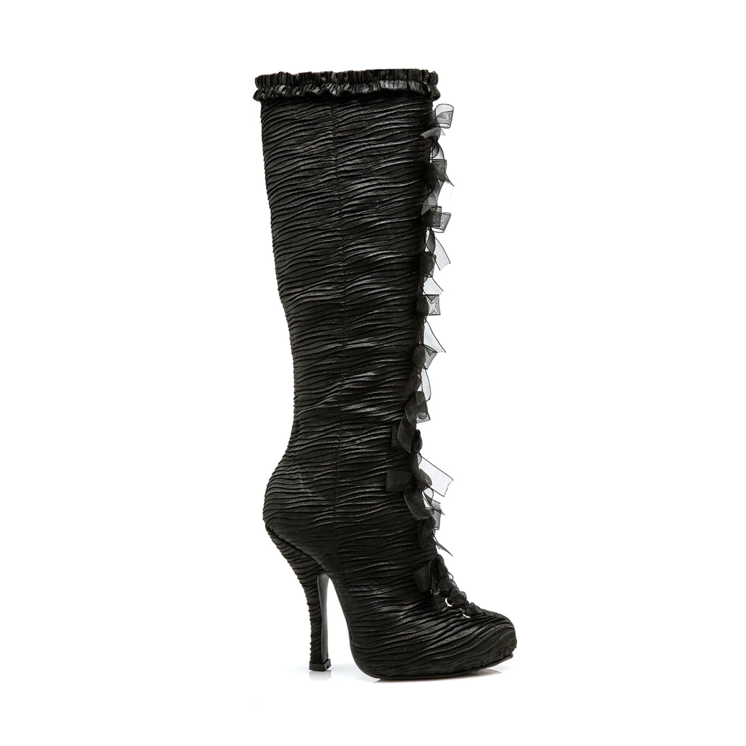 Satin Knee Boots With Concealed Platform 3 Satin Knee Boots With Concealed Platform