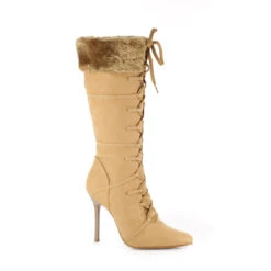 Knee High Boot With Fur -Be Wicked 433 VIKING TAN