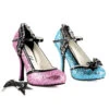 Glitter High Heel Close Toe Shoe With Bow