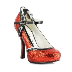 Glitter High Heel Close Toe Shoe With Bow -Be Wicked 453 LACEY REDG