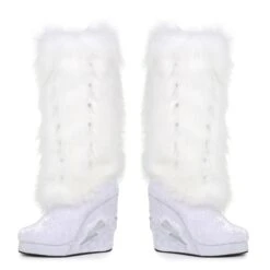 Fur Light Up Knee High Platform Boot