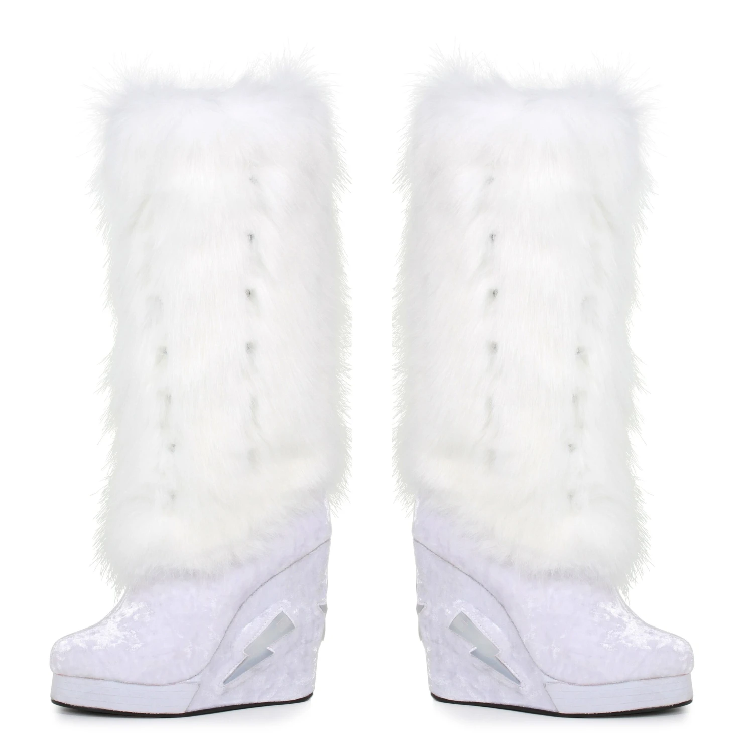 Fur Light Up Knee High Platform Boot 3 Fur Light Up Knee High Platform Boot