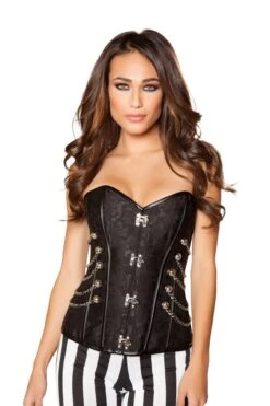 Elegant Corset With Front Clasp -Be Wicked 4565 Black