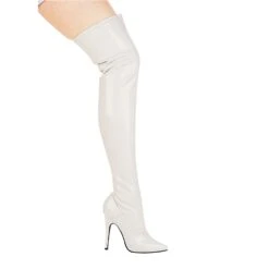 5 Heel Thigh High Stretch Boot -Be Wicked 511 Ally Wht