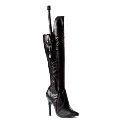 5 Heel Knee Boot With Whip -Be Wicked 511 SADIE BLKP