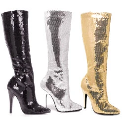 5 Heel Sequins Knee Boot