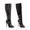 5 Heel Knee High Boots With Buckles AndInner Zipper