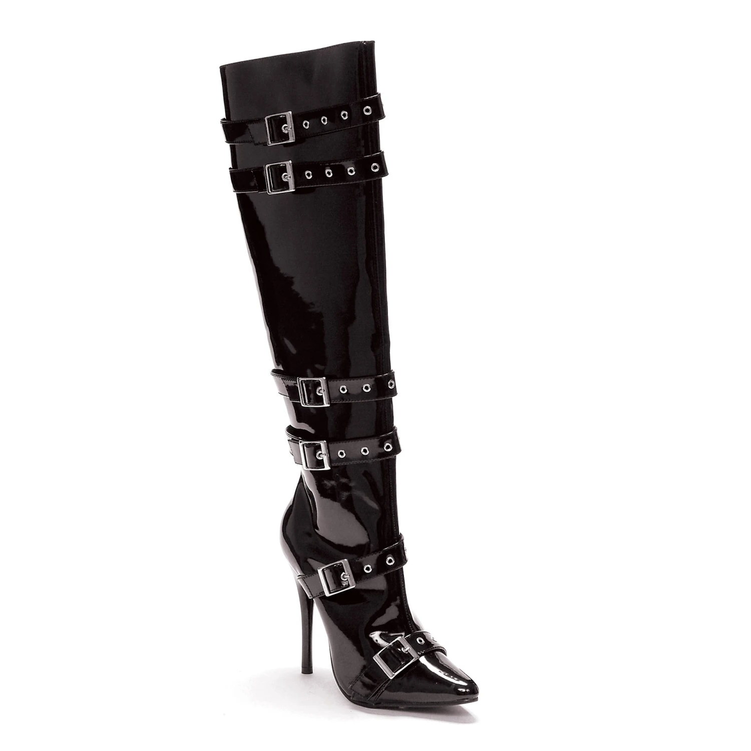 5 Heel Knee High Boots With Buckles AndInner Zipper 5 5 Heel Knee High Boots With Buckles AndInner Zipper - Image 3