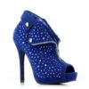 5 Suede Bootie With Stud And Grommet Details 2 5 Suede Bootie With Stud And Grommet Details -Be Wicked 517 CHASTITY blue