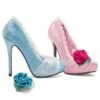 5 Satin Pump With Flower And Rhinestone Decor. Women