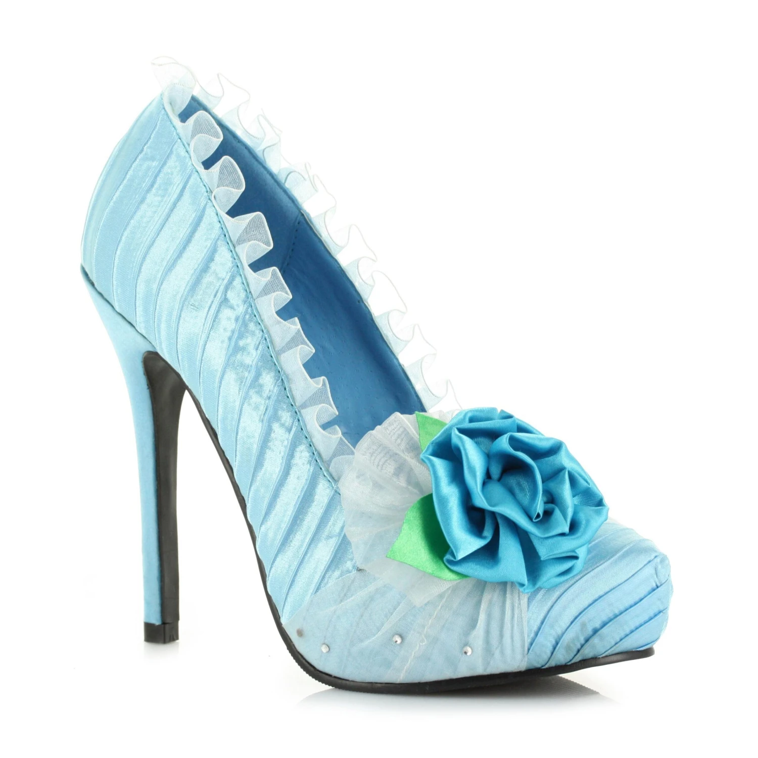 5 Satin Pump With Flower And Rhinestone Decor. Women 4 5 Satin Pump With Flower And Rhinestone Decor. Women - Image 2