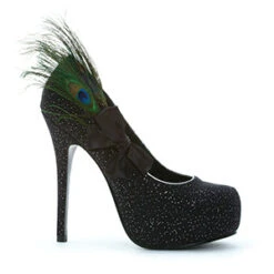 5 Heel With Detachable Peacock Plume And Bow