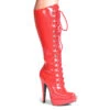 5.5 Heel Knee High Lace Up Boot -Be Wicked 551 Troy red