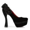 5.5 Velvet Pump W/ Rhnestone Accents And Rose Detail -Be Wicked 556 ROSETTE