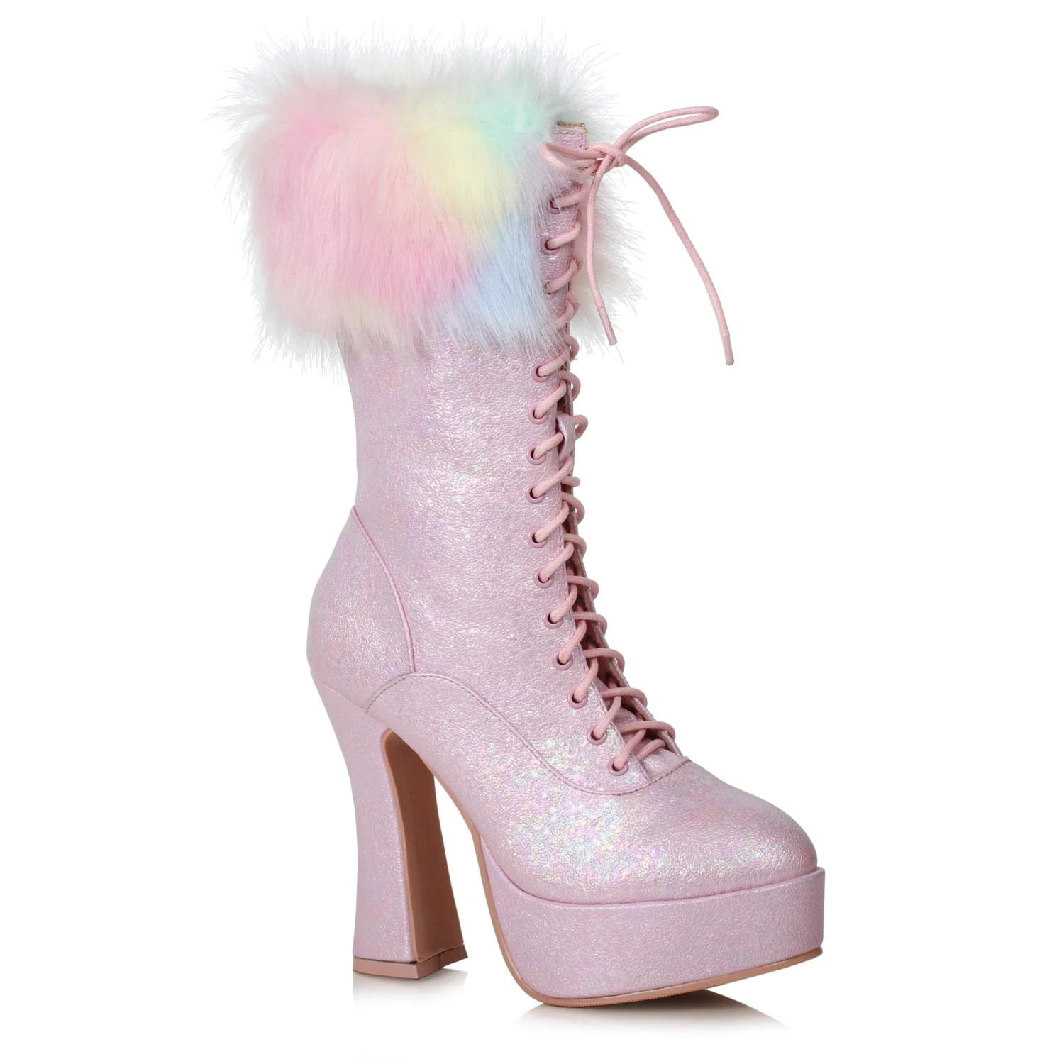 5 Chunky Heel Unicorn Boot With Faux Fur 4 5 Chunky Heel Unicorn Boot With Faux Fur - Image 2