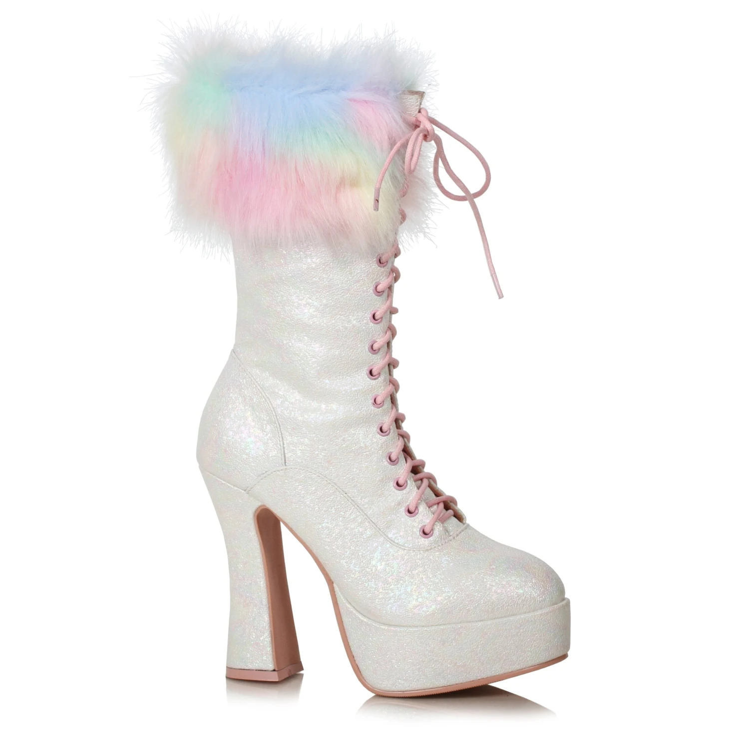 5 Chunky Heel Unicorn Boot With Faux Fur 5 5 Chunky Heel Unicorn Boot With Faux Fur - Image 3