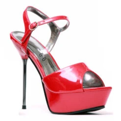 5 Metallic Stiletto Heel Platform Sandal With Ankle Strap