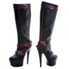 6 Heel Knee Boots With Pink Neon