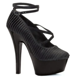 6 HeelWith Pleated Satin And Ankle Strap