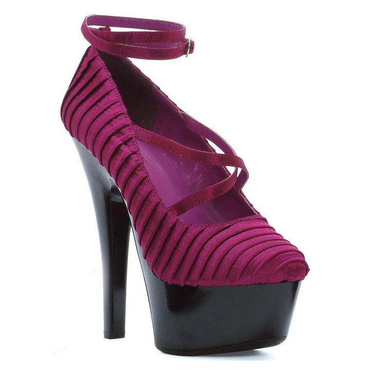 6 HeelWith Pleated Satin And Ankle Strap 4 6 HeelWith Pleated Satin And Ankle Strap - Image 2
