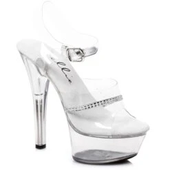 6 Heel Clear Rhinestone Sandal 5 6 Heel Clear Rhinestone Sandal -Be Wicked 601 Jewel clr