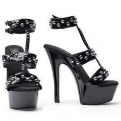 6 Heel Sandal With Silver Rivets